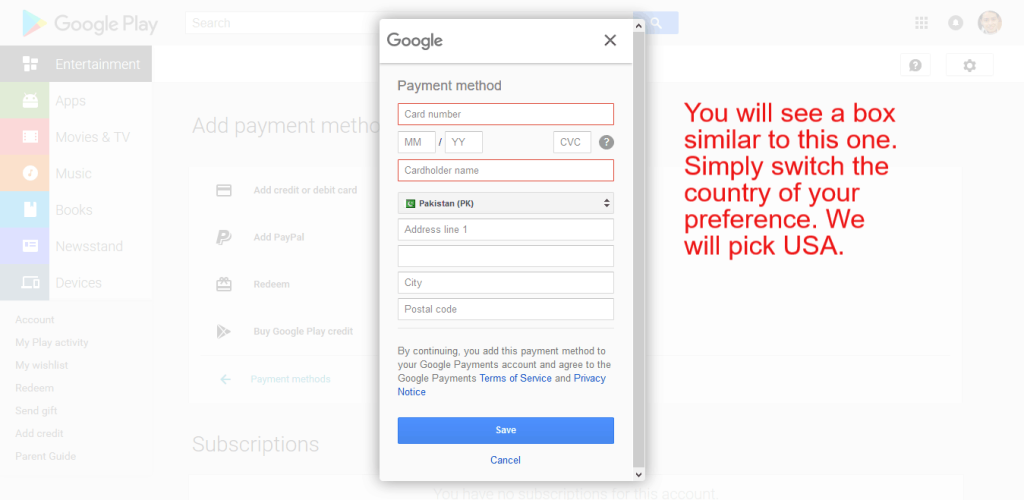 Purchase Items from US or UK Google Play Store