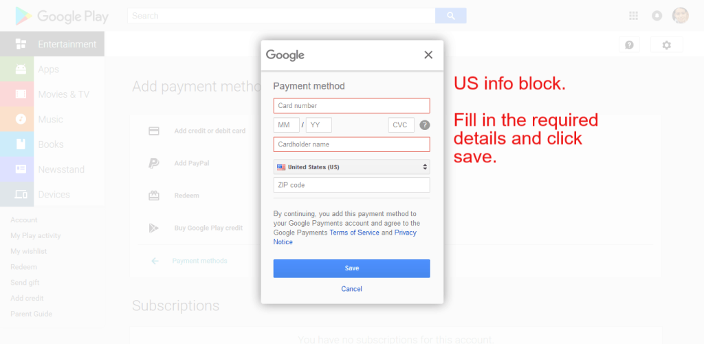 Purchase Items from US or UK Google Play Store