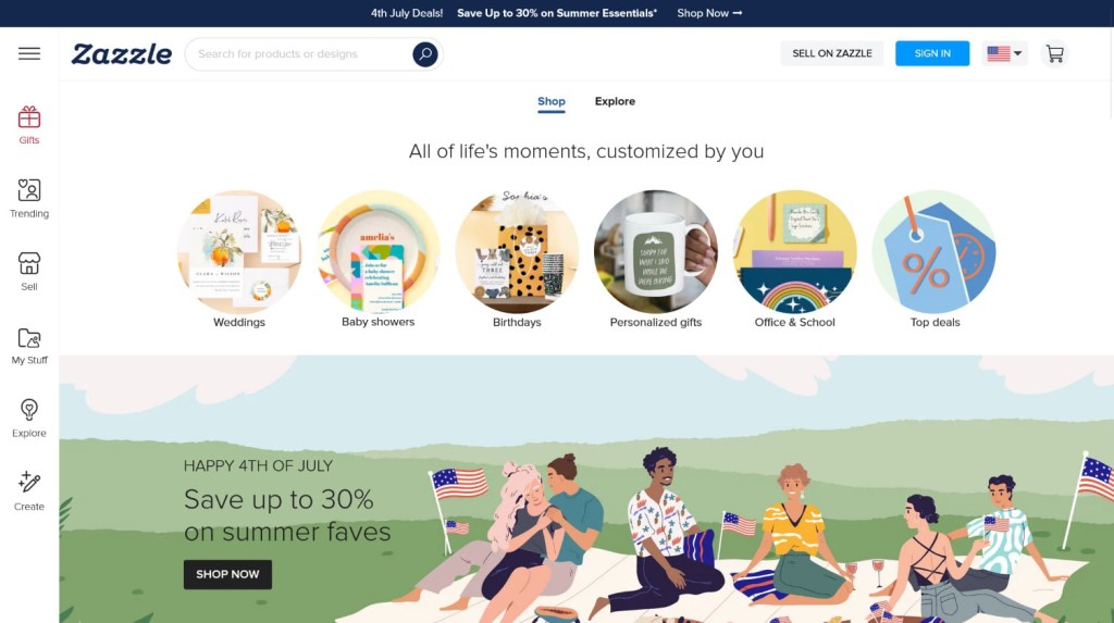 Print on demand company Zazzle